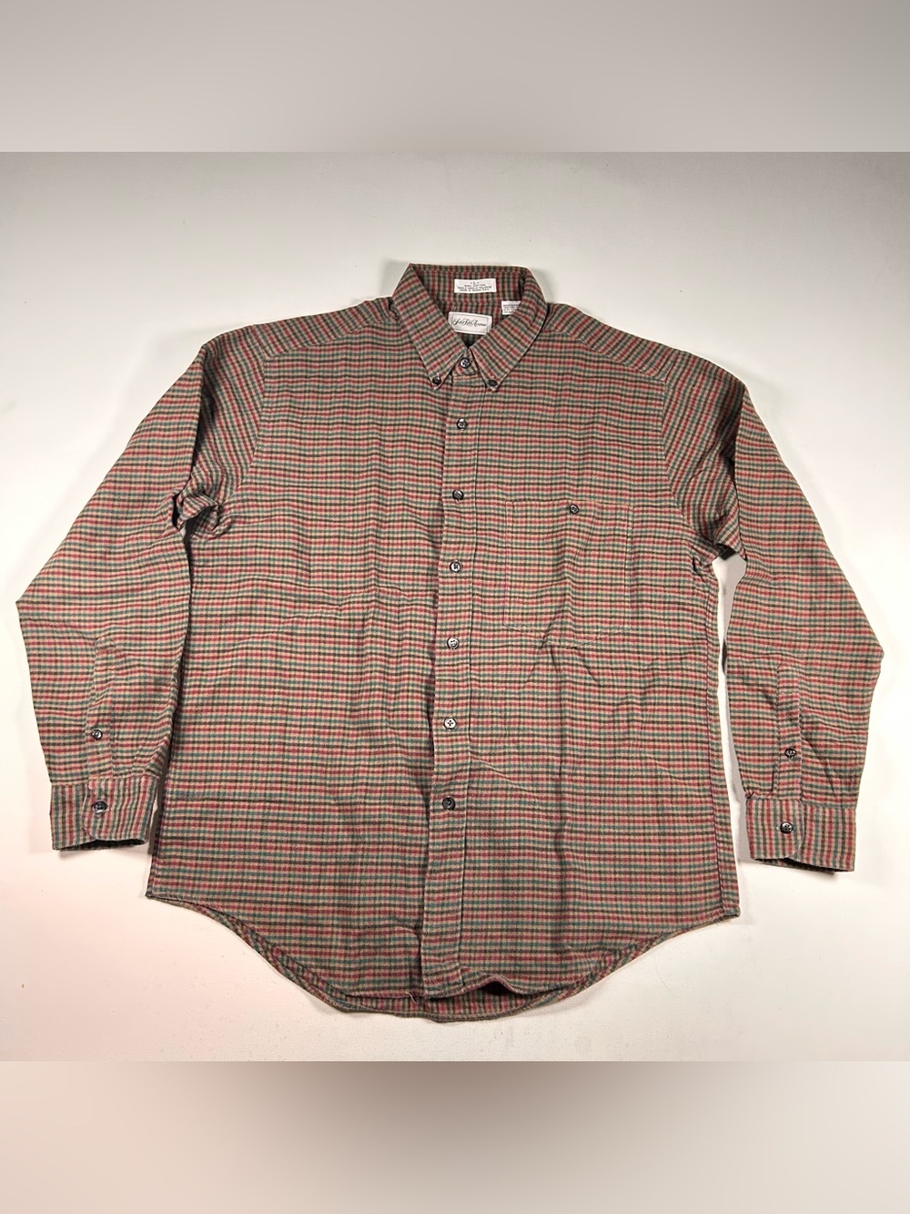 Saks Fifth Avenue Dress Shirt Multicolor Plaid Long Sleeve Large VTG 90s NEW
